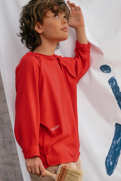 koszulka dziecięca- SIMPLE KNIT SWEATSHIRT red