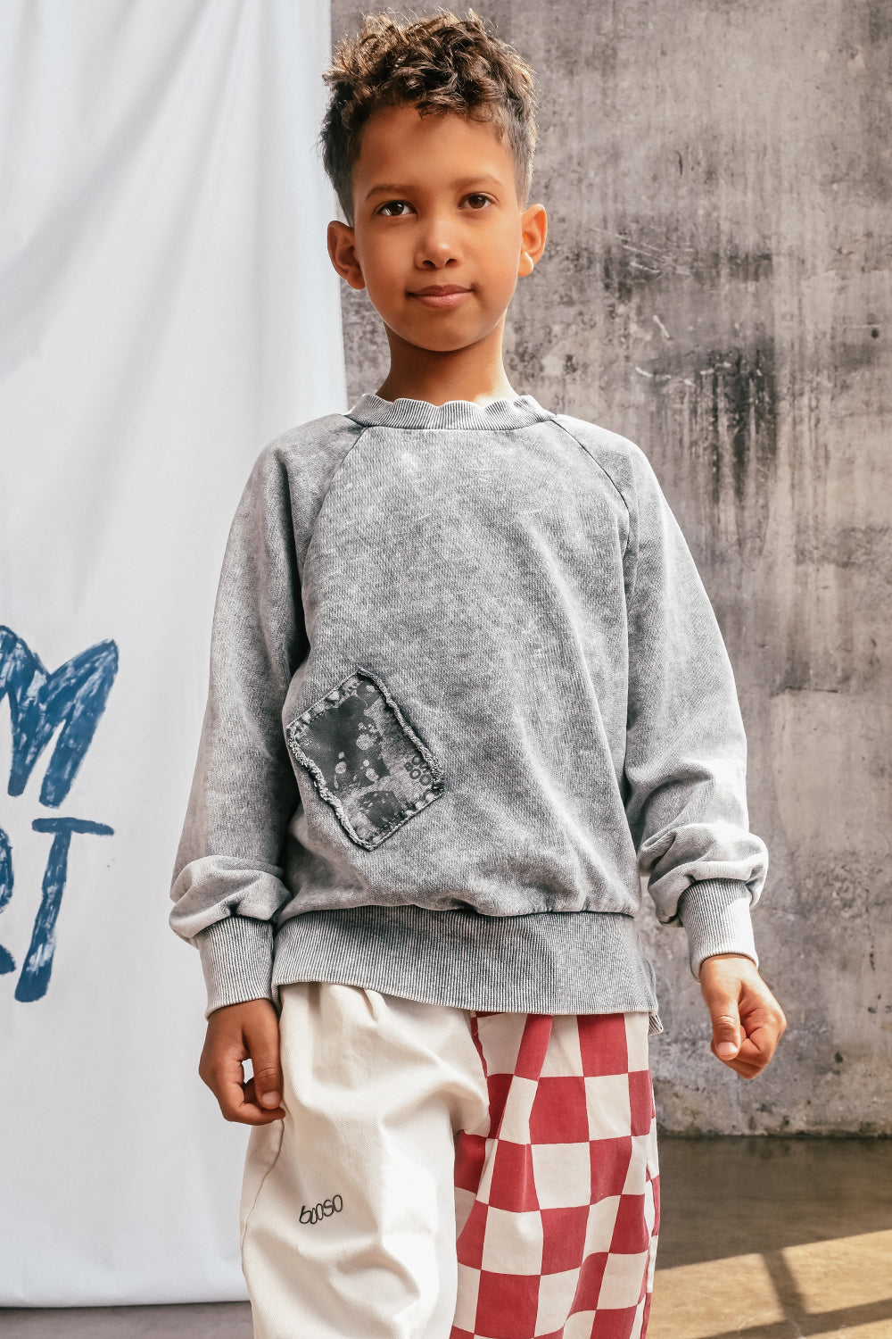 bluza dziecięca- BISON SWEATSHIRT ACID GRAY