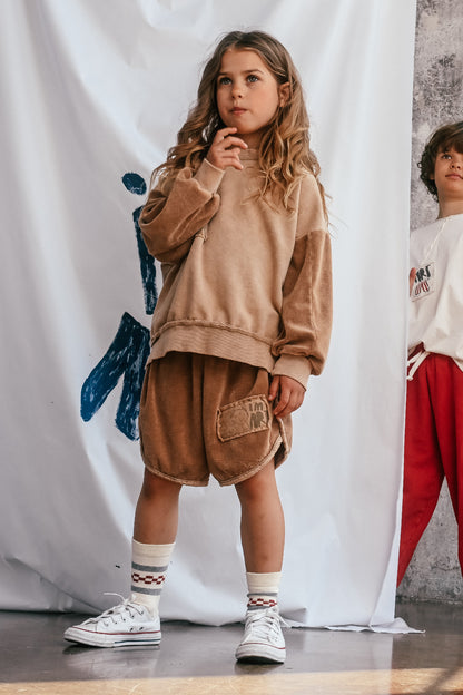 szorty dziecięce- FROTTE BEIGE SHORTS
