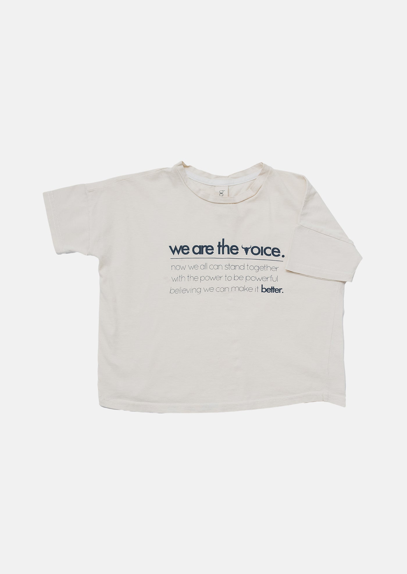 koszulka dziecięca- WIDE VOICE TEE ecru/navy