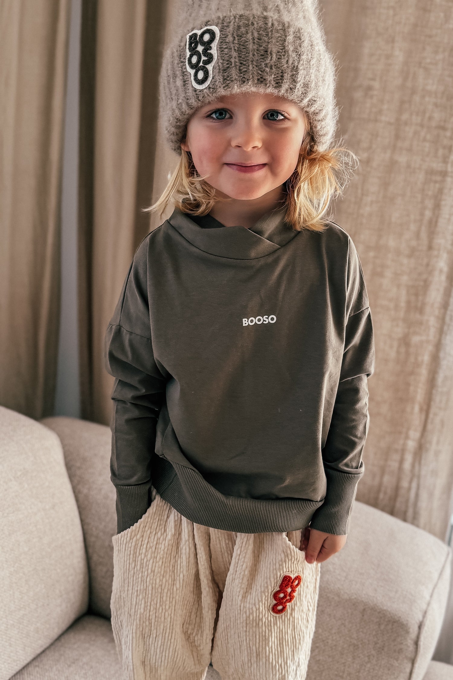 koszulka dziecięca- COLLAR LONGSLEEVE khaki