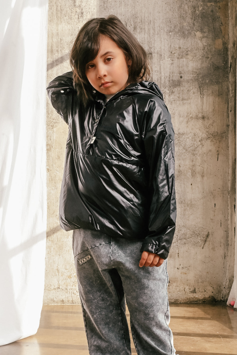 wiosenna kurtka dziecięca- BLACK WIND COAT