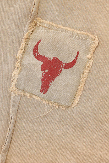 koszulka dziecięca- BISON TEE beige/red