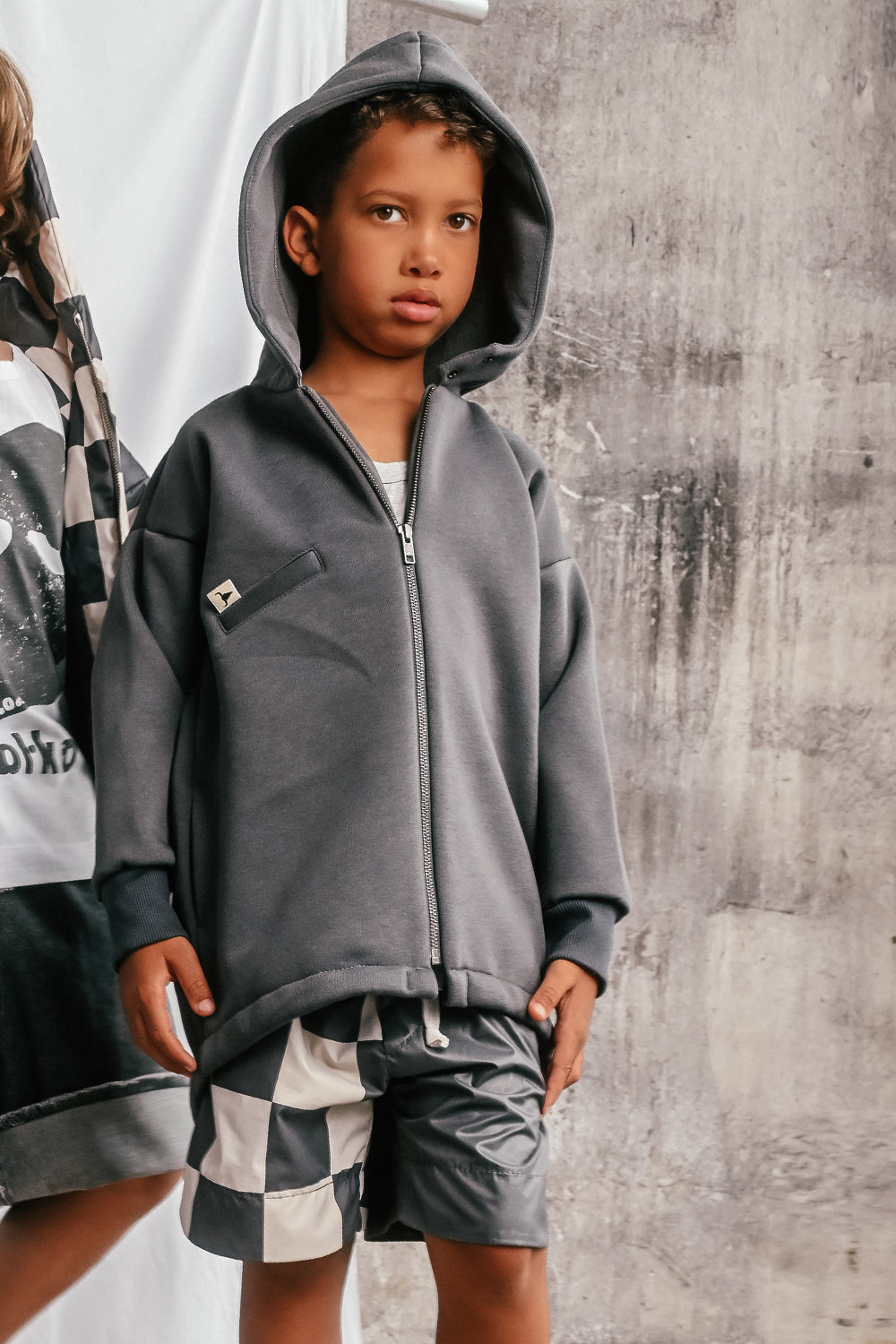 bluza dziecięca- ZIP CLASSIC HOODIE graphite