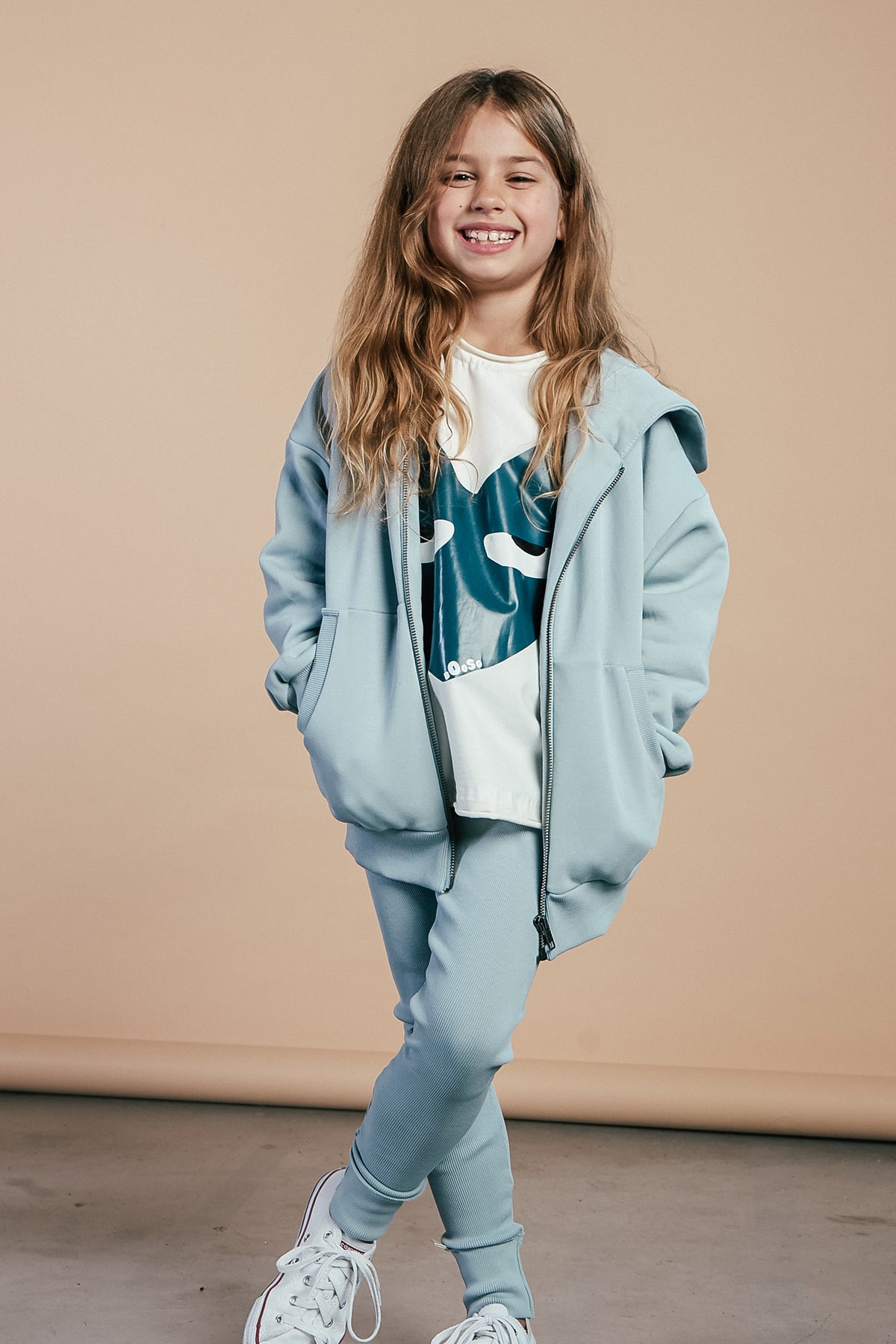 bluza dziecięca- ZIP HOODIE light blue