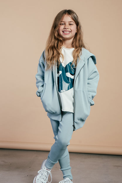 bluza dziecięca- ZIP HOODIE light blue