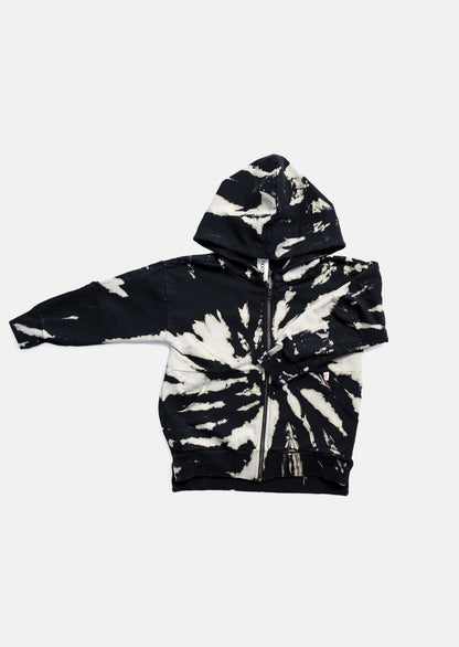 bluza dziecięca- TIE DYE ZIP HOODIE black &quot;zebra&quot;