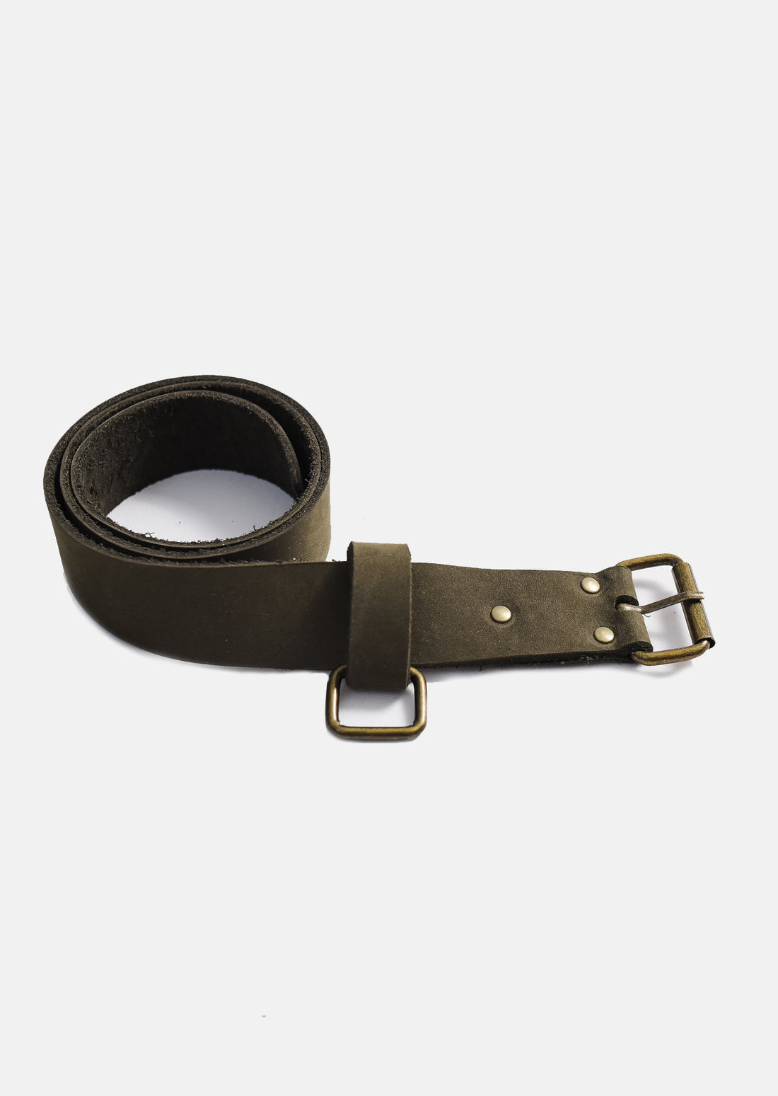 pasek dziecięcy- LEATHER BOOSO BELT khaki