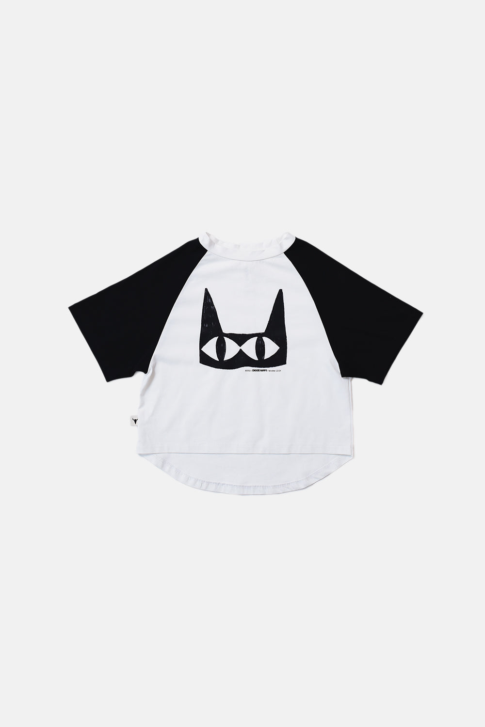 koszulka dziecięca- DOUBLE CAT TEE ecru/black cat