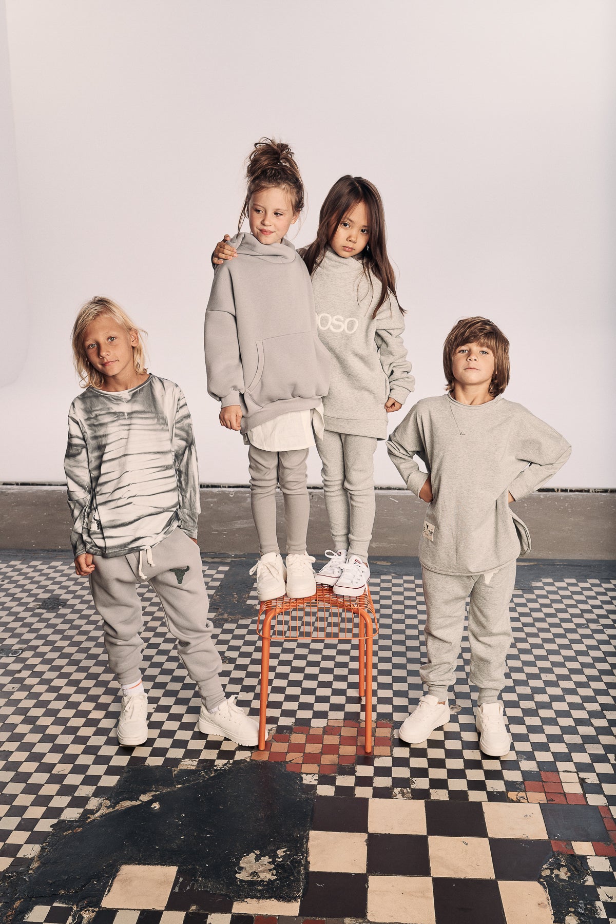 spodnie dziecięce -  WARM PANTS gray